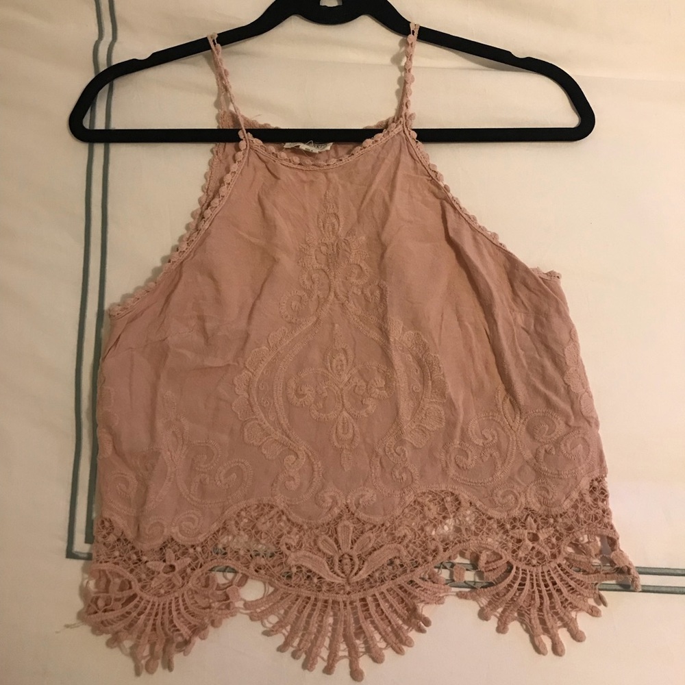 LA Hearts Pink Halter Top